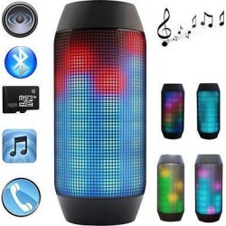 PULSE Wireless Bluetooth Speaker Magic Dancing Colorful Music Bluetooth Handsfree Headset 3 LED Lights For Party Music with FM Radio(Black)