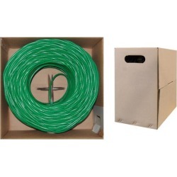 Offex Bulk Cat5e Ethernet Cable, Stranded, UTP (Unshielded Twisted Pair), Pullbox, 1000 foot - Green