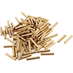 100 Pcs M2 x 16mm Gold Tone Dual Ends CCTV Camera Standoff Hexagonal Nut Spacer