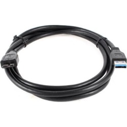 Superspeed USB 3.0 Type A Male to Micro-B Male Straight Connector M/M Cord Black