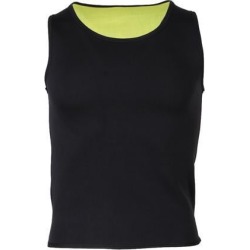 Men Sauna Sweat Vest Weightloss Shapewear Neoprene Tank Top L Black Yellow
