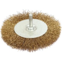 6mm Shank 100mm Diameter T Shaped Steel Wire Polishing Brush for Rotary Tool