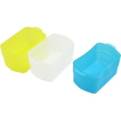 Unique Bargains 3 x Digital Clear White Blue Yellow Plastic Camera Flash Diffuser Cover 580
