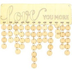 Love you More Birthday Planner Board Wood Sign Reminder Hanging Plaque Gifts