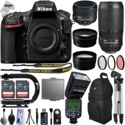 Nikon D810 36.3MP 1080P DSLR Camera w/ Wi-Fi & GPS Ready - 7 fps + 4 Lens - 21 to 300mm - 128GB- 30PC Kit - Nikon 50mm 1.8D - Nikon AF-S 70-300VR.