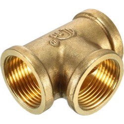 Brass Tee Pipe Fitting 3/4 PT Female Thread T Shaped Connector Coupling