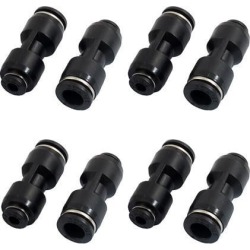 Unique Bargains Air Piping 2 Ways 8mm to 4mm Straight Coupler Tube Quick Joint Fittings 8pcs
