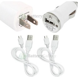 2 USB Micro Cable Cord+Car+Mini Wall Charger for Android Phone LG G2 G3 G4 Note
