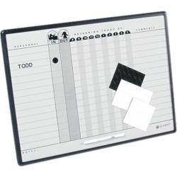 Quartet 781G Magnetic Employee In/Out Board, Porcelain, 24 x 18, Gray/Black, Aluminum Frame