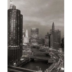 Posterazzi SAL2559923 USA Illinois Chicago Skyscrapers Along Chicago River Poster Print - 18 x 24 in.