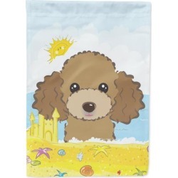 Chocolate Brown Poodle Summer Beach Flag Garden Size BB2124GF