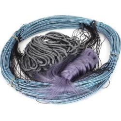 Unique Bargains 1.4' x 1.4' Nylon Fishing Gill Net Fish Angler Mesh Hole for Fishermen Purple Blue Gray
