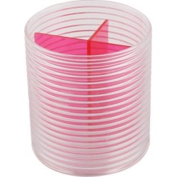 Unique BargainsDesktop Plastic Cylinder Shaped 3 Compartments Pencil Holder Organizer Fuchsia