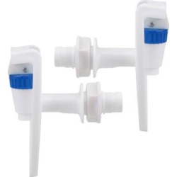2pcs Plastic Water Cooler Faucet Water Dispenser Clean Spigot Fits Adaptor Hot Cold Water Faucet Tap Replacement Blue