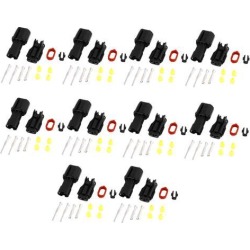 10 Kits 6 Pin Weather Proof 2 Way Connector Car Scooter ATV UTV RV
