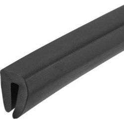 Edge Trim U Seal Black PVC Plastic U Channel Edge Protector Fits 1/32" - 1/16" Edge 20 Feet Length