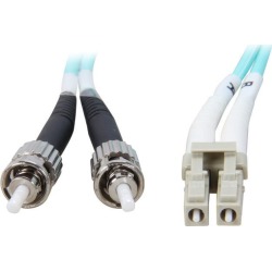 Coboc CY-OM3-LC/ST-1 3.28 ft. 10Gb Fiber Optic Cable, LC/ST, Multi Mode, Duplex (50/125 Type) - Aqua