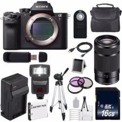 Sony Alpha a7R II Mirrorless Digital Camera (International Model ) + Sony E 55-210mm f/4.5-6.3 OSS E-Mount Lens (Black) + 49mm 3 Piece Filter Kit.