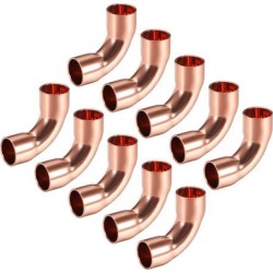 5/16-inch ID 90 Degree Copper Elbow Short-Turn Copper Pipe Fitting Conector for Plumbing 10pcs