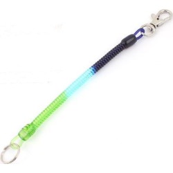 Swivel Lobster Clasp Plastic Coiled Lanyard Keyring Key Holder Tricolor 20.5cm