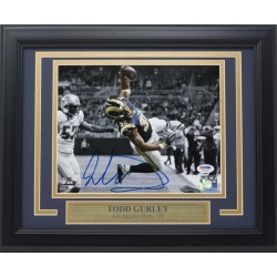 Todd Gurley Signed Framed Los Angeles Rams 8x10 Spotlight Photo PSA/DNA