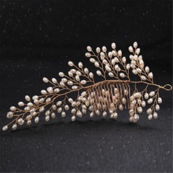 Wedding Bridal Filigree Hair Comb Headpieces Simulated Pearls Jewelry