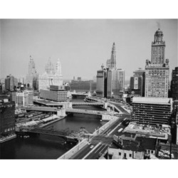 Posterazzi SAL255424589 USA Illinois Chicago View of East Chicago River & Wacker Drive Poster Print - 18 x 24 in.