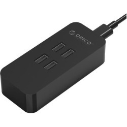 ORICO 4-Port USB Charger with Fast Charging Technology for iPhone 7/7Puls/6S/6S P/5SE/ iPad/ LG/ HTC/Samsung - Black (DCV-4U )