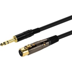 Monoprice 6ft Premier Series XLR Female to 1/4in TRS Male Cable, 16AWG (Gold Plated)