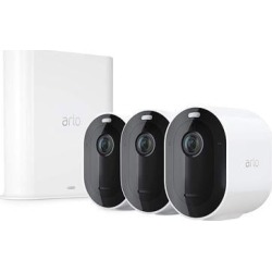 Arlo Pro 3 - Wire-Free Security 3 Camera System, 2K Resolution with HDR, 160° View, Indoor/Outdoor, Color Night Vision, Spotlight, 2-Way Audio.