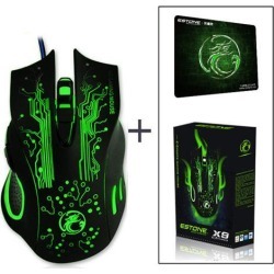 LUOM Professional Wired Gaming Mouse, X9 Gaming Mice 6 Button 5000 DPI LED Optical USB Gamer Computer Mouse Mice Cable Mouse with Gaming Mouse Pad.