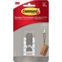 Command Modern Metal hanging decorative Hook up to 2 lbs MR12-SS-ES