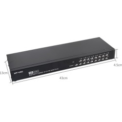 16 Port SMART USB 2.0 KVM SWITCH Include Cables, Remote control, VGA Switch Controller, 19' Rack mountable MT-1601UK-CH