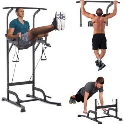 Soozier Multi-Function Power Tower Chin Up Bar Stand Dip Station Full Body Workout Training Fitness Equipment
