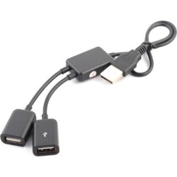 Unique BargainsUSB Host Cable Male to Dual USB Female OTG Adapter Hub for Phone Tablet
