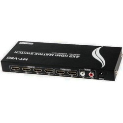 Black 4X2 HDMI Matrix Switch MT-HD4X2 1080P 3D Support