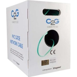C2G 43402 Cat5e Bulk Cable - Unshielded Ethernet Network Cable with Stranded Conductors, in-Wall cm-Rated, TAA Compliant, Green (1000 Feet, 304.8.