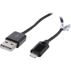 Nippon Labs USB-LI-3BK 3 ft. MFi Certified Black Apple 8-pin Lightning Connector to USB 3ft Cable for Apple iPhone5, iPad4, iPad Mini, iPod Touch.