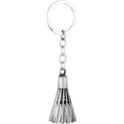 Silver Gray Badminton Pendant Keyring Keychain Key Ring Chain Ornament 9.5cm
