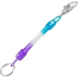 Unique Bargains Unique Bargains Lobster Hook Tri Color Spring Coil Design Keyring Keychain Key Chain Strap Rope