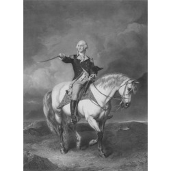 American Revolutionary War print of General George Washington on horseback Poster Print (24 x 32)