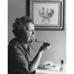 Posterazzi SAL2554793 Side Profile of a Senior Woman Eating Food Poster Print - 18 x 24 in.