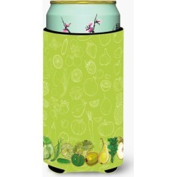Fruits and Vegetables in Green Tall Boy Beverage Insulator Hugger BB5135TBC