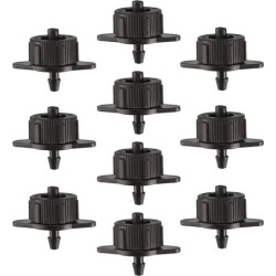 Pressure Compensating Dripper 1 GPH 4L/H Emitter for Garden Lawn Drip Irrigation with Barbed Hose Connector, Plastic Black 25pcs