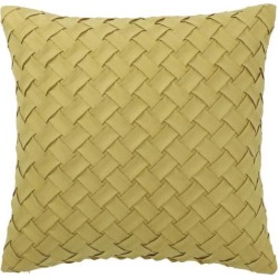 Throw Pillow Cover Stylish Basket Weave Pattern Soft Solid Decorative Pillow Case Home Decor Design Cushion Cover for Sofa Bedroom Car, Yellow.