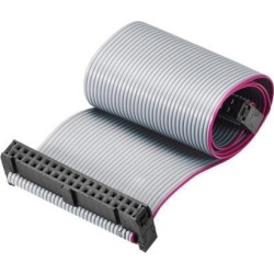 IDC Wire Flat Ribbon Cable FC/FC Connector A-type 34Pins 2.54mm Pitch 30cm Length Gray