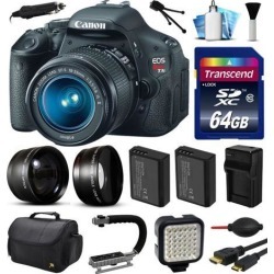 Canon EOS Rebel T3i 600D Digital Camera w/ 18-55mm Lens (64GB Essential Bundle)