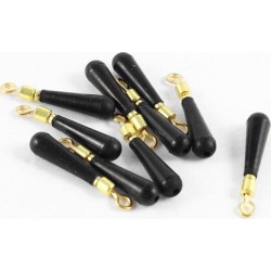 Unique Bargains 10pcs Black Rubber Rotating Copper Float Seat 18mm Length Fish Tackle Tool
