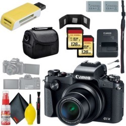 Canon PowerShot G1 X Mark III Digital Camera & 128GB MicroSD x2 & Carrying Case & Battery