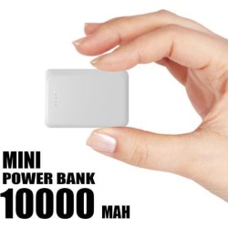 UNIVERSAL 10000 MAH MINI USB POWER BANK WITH 2.1A OUTPUT - WHITE